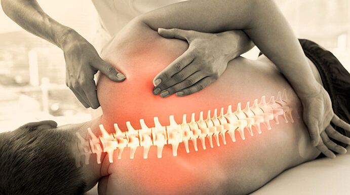 Massage due to muscle tissue harassment for back pain